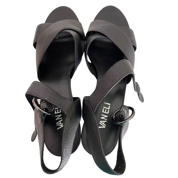 Morels by VANELi Women’s Sandals Shoes Textile Upper Black with Buckle Closure P