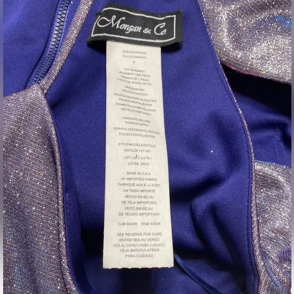MORGAN AND CO High-Neck Metallic Dress With Back Cutout Size 1STYLE# 12…