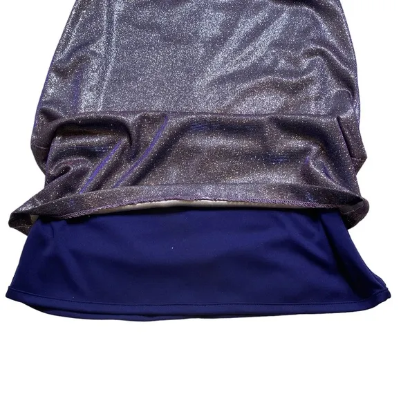 MORGAN AND CO High-Neck Metallic Dress With Back Cutout Size 1STYLE# 12…