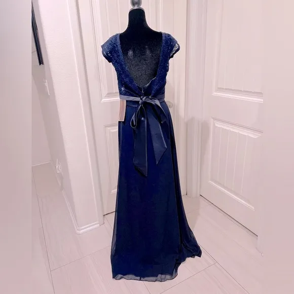 Morilee Madeline Gardner Classic Lace and Chiffon Dress with Bateau Neckline 10