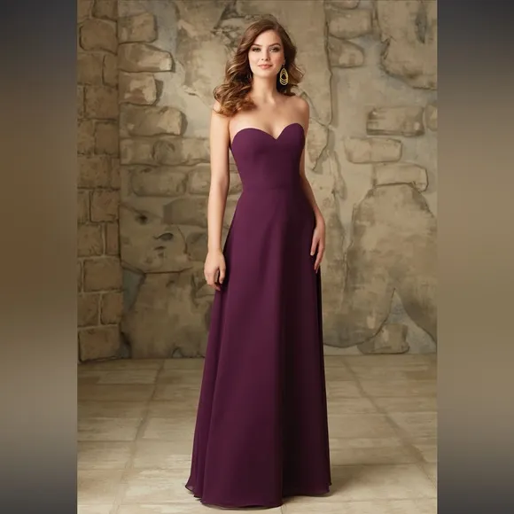 Morilee Madeline Gardner Classic Lace and Chiffon Dress with Bateau Neckline 10