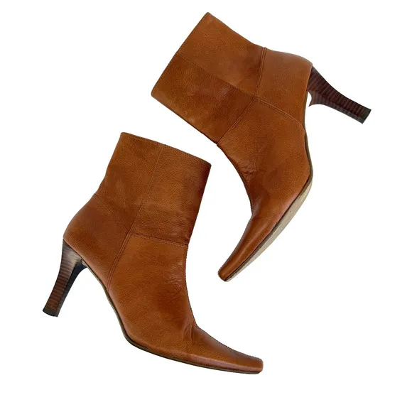 Mossimo Womens Ankle Boots Leather Zip Y2K Vintage Size 9.5 Office Siren 90s