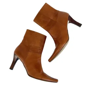 Mossimo Womens Ankle Boots Leather Zip Y2K Vintage Size 9.5 Office Siren 90s