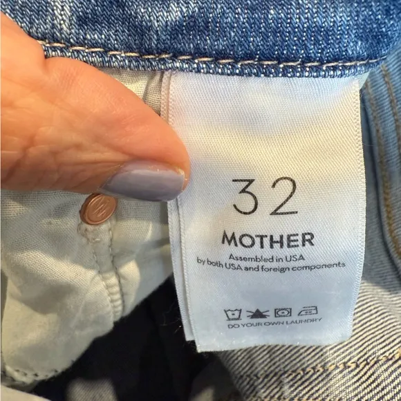 Mother The Roller fray highrise wide leg jeans riding the cliffside size 32