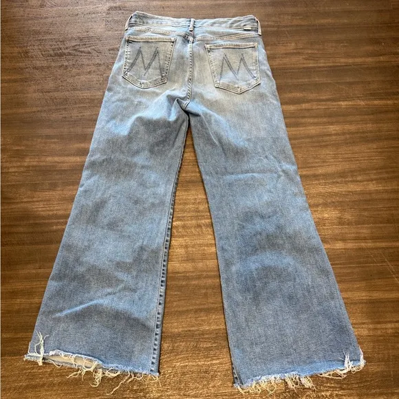 Mother The Roller fray highrise wide leg jeans riding the cliffside size 32