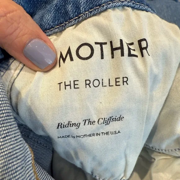 Mother The Roller fray highrise wide leg jeans riding the cliffside size 32