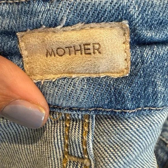 Mother The Roller fray highrise wide leg jeans riding the cliffside size 32