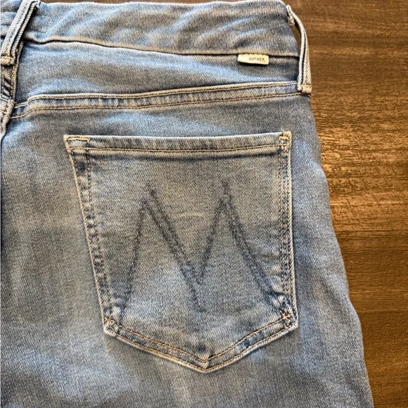 Mother The Roller fray highrise wide leg jeans riding the cliffside size 32