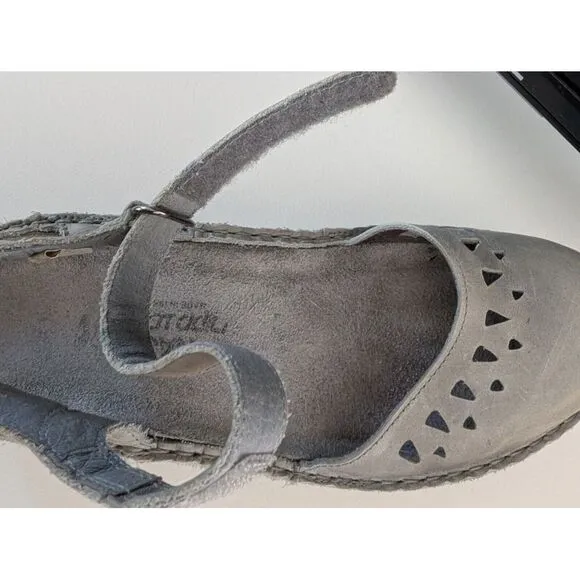 Naot Celosia Shoes Womens 36 Gray Leather Slingback Strap Cut Out
