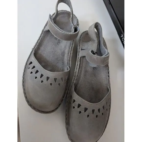 Naot Celosia Shoes Womens 36 Gray Leather Slingback Strap Cut Out