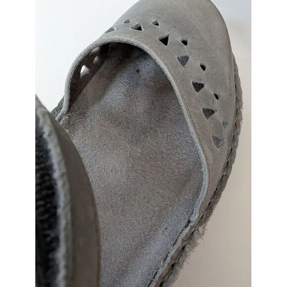 Naot Celosia Shoes Womens 36 Gray Leather Slingback Strap Cut Out