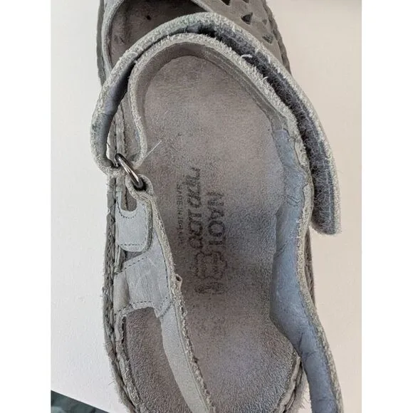 Naot Celosia Shoes Womens 36 Gray Leather Slingback Strap Cut Out