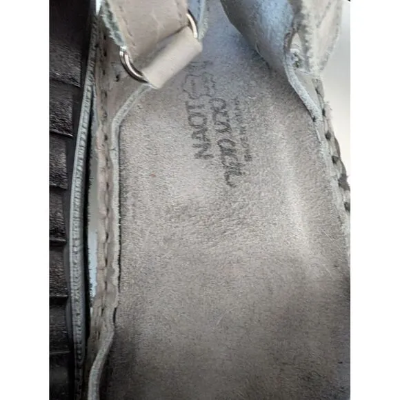 Naot Celosia Shoes Womens 36 Gray Leather Slingback Strap Cut Out