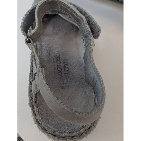 Naot Celosia Shoes Womens 36 Gray Leather Slingback Strap Cut Out