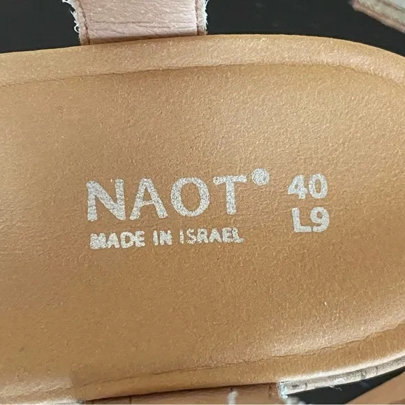 Naot Sandals EU 40 US 9 Pier Platform Leather Wedge Shoes Cork Open Toe Rose