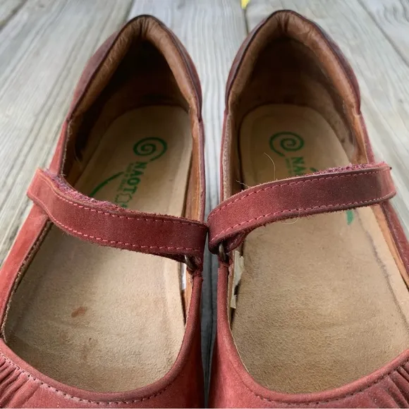 Naot Taramoa Mary Jane Shoes Queens Wine Nubuck Red Suede Leather Womens EU 42