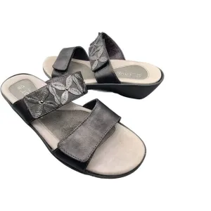 Naot Womens Sandals Shoes Wedge Heel Platform Slide Black Floral Sz 38 US 7