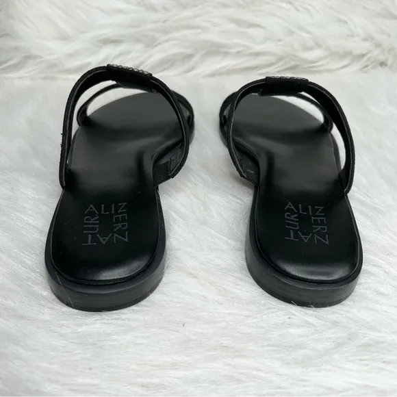 Naturalizer Farica Slide Sandals Embellished Black Size 6.5M