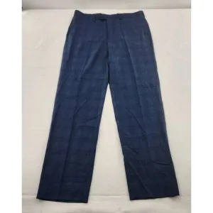 Nautica Men's Blue Plaid Modern-Fit Bi-Stretch Suit Dress Pants Size 34W 31L