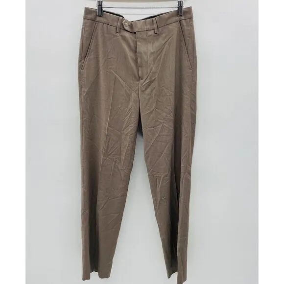 Nautica Mens Size 30W Modern-Fit Bi-Stretch Dress Suit Pants in Brown NF2013
