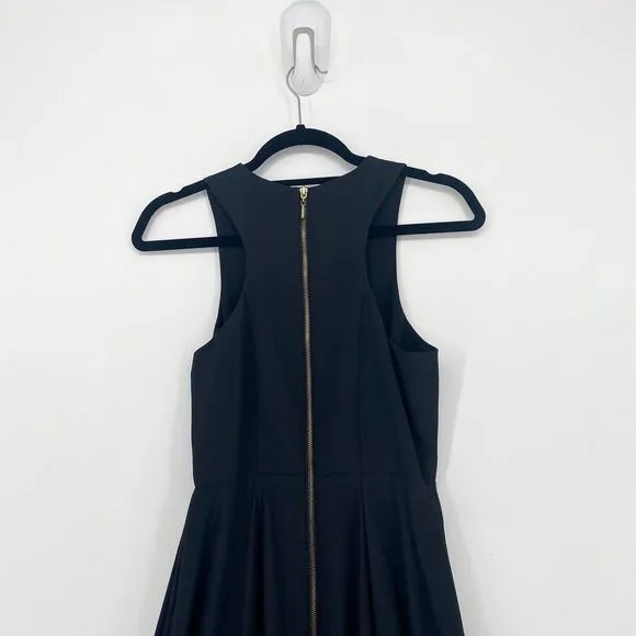 Naven Women 2 Sirene Dress Gown Black Zipper Back Classic Maxi Slit Sleeveless