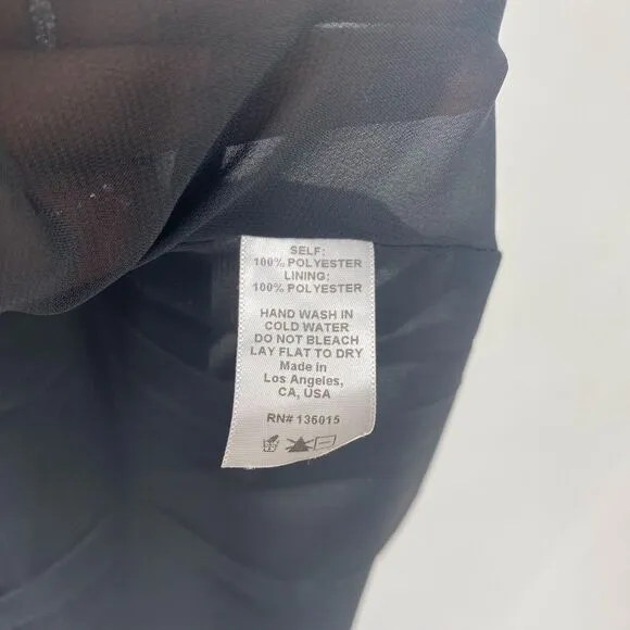 Naven Women 2 Sirene Dress Gown Black Zipper Back Classic Maxi Slit Sleeveless