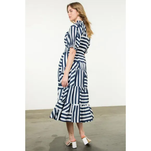 Navy and Parchment Dress