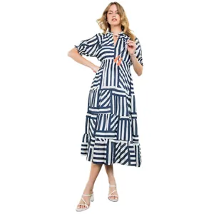 Navy and Parchment Dress