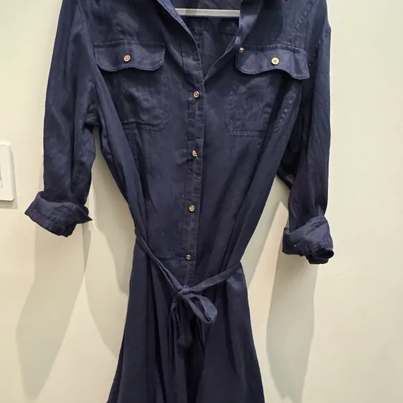 Navy Blue Shirt Dress
