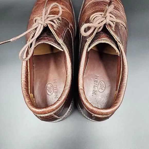 Neil M Wynne Leather Oxfords Dress Shoes Java Brown Men's 9 EEE Extra Wide