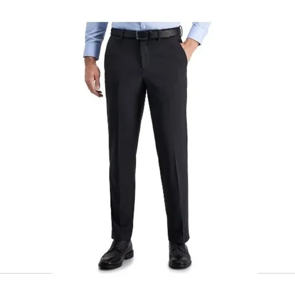 New $95 Perry Ellis Portfolio Men 29W 30L Black Mini Check Modern-Fit Dress Pant