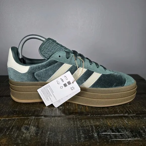NEW Adidas Gazelle Bold Womens Size 7.5 Platform Sneakers Shoes Green IG4391