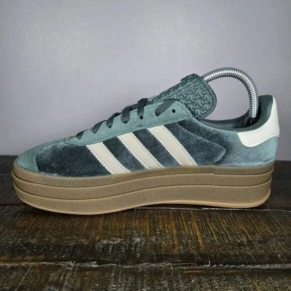 NEW Adidas Gazelle Bold Womens Size 7.5 Platform Sneakers Shoes Green IG4391