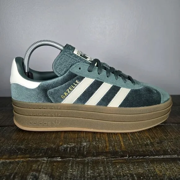 NEW Adidas Gazelle Bold Womens Size 7.5 Platform Sneakers Shoes Green IG4391