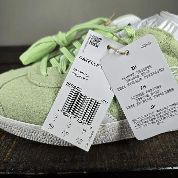 NEW Adidas Gazelle Womens Size 6.5 Casual Sneaker Shoe Matcha Green White IE0442