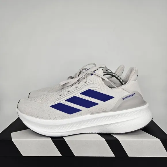 New Adidas Ultraboost 5X White Lucid Blue Grey Men's Running Shoes Size 10.5