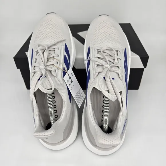 New Adidas Ultraboost 5X White Lucid Blue Grey Men's Running Shoes Size 10.5