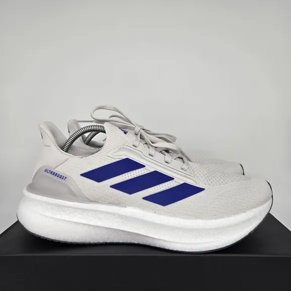 New Adidas Ultraboost 5X White Lucid Blue Grey Men's Running Shoes Size 10.5