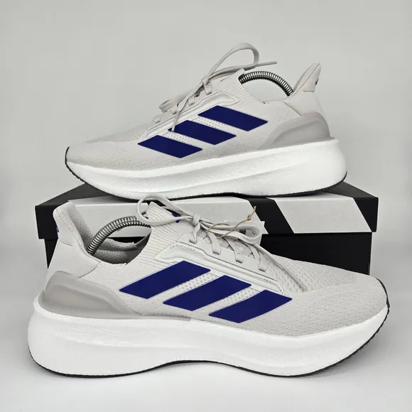 New Adidas Ultraboost 5X White Lucid Blue Grey Men's Running Shoes Size 10.5