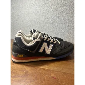 New Balance 574 Cordura Sneakers - Black Orange Accent - Mens Size 13