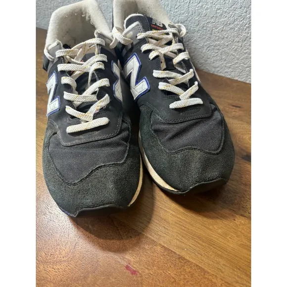 New Balance 574 Cordura Sneakers - Black Orange Accent - Mens Size 13