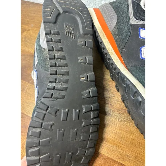 New Balance 574 Cordura Sneakers - Black Orange Accent - Mens Size 13