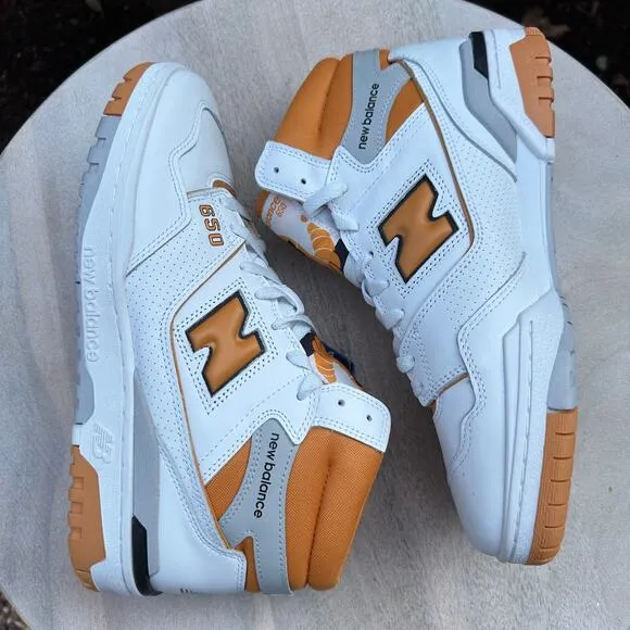 New Balance 650R Mid Canyon Basketball Shoes Mens Size 10 D White Brown BB650RCL