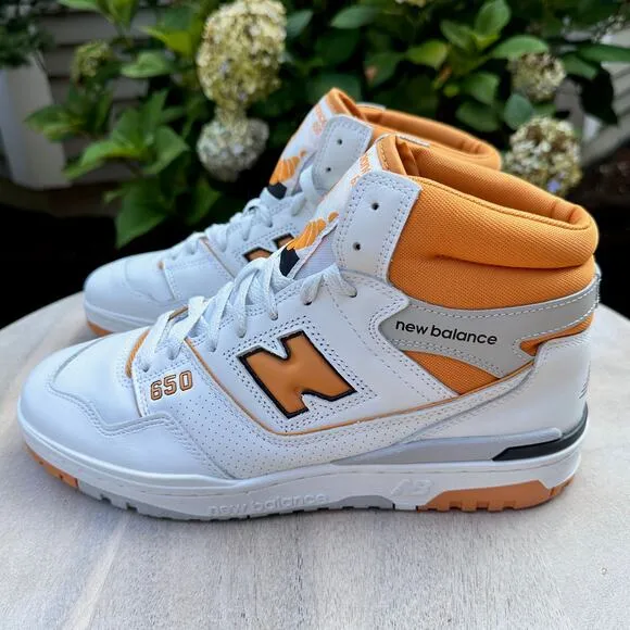 New Balance 650R Mid Canyon Basketball Shoes Mens Size 10 D White Brown BB650RCL