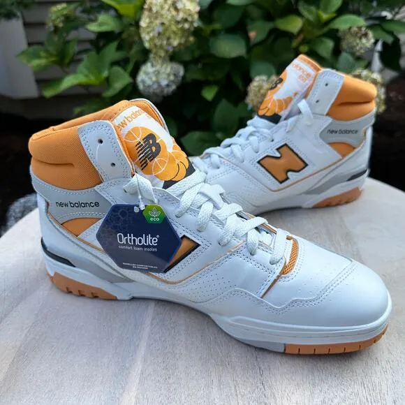 New Balance 650R Mid Canyon Basketball Shoes Mens Size 10 D White Brown BB650RCL