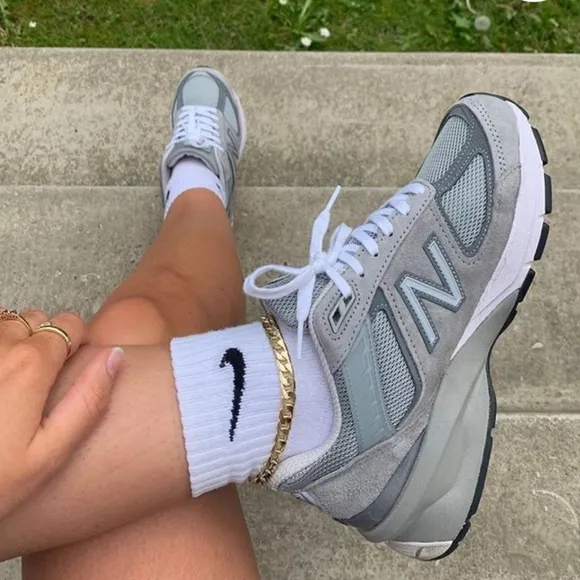 New Balance 990v5 Gray/Purple Women's Shoes