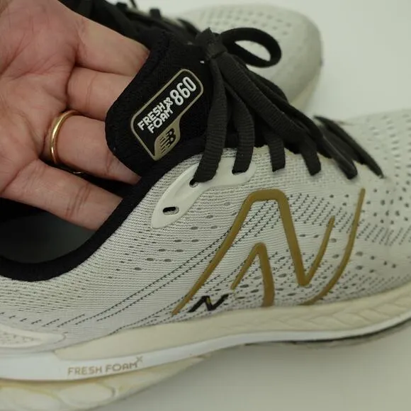 New Balance Fresh Foam X 860 Running Shoes Textile Wide Fit Cream Size w10/ m8.5