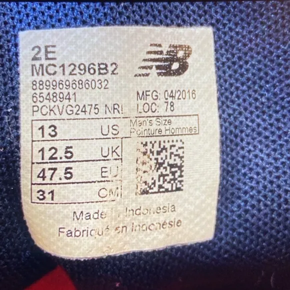 New Balance Store 1296v2 Stability Men’s Tennis Shoes Size 12