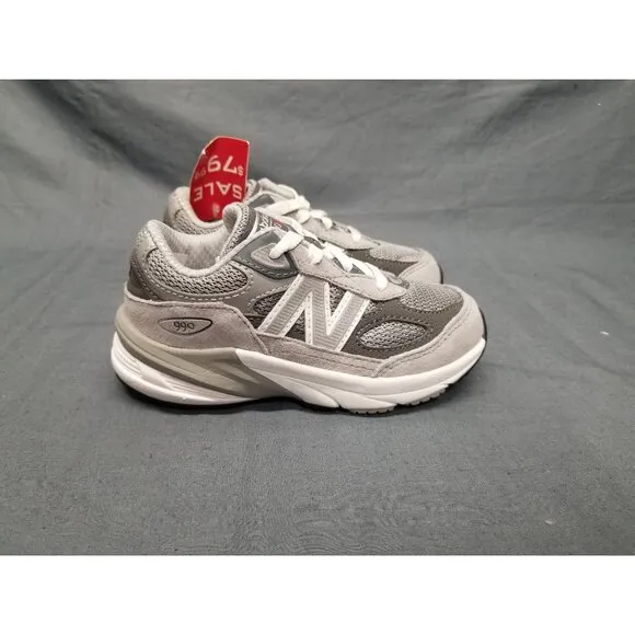 New Balance Toddler's 990 V6 (TD) Sneakers Lace Up Gray Size 6 NEW IN BOX!