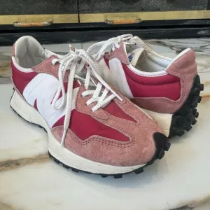 New Balance Women’s 327 Red/White Washed Henna Sneakers Trainers Shoes Size 8